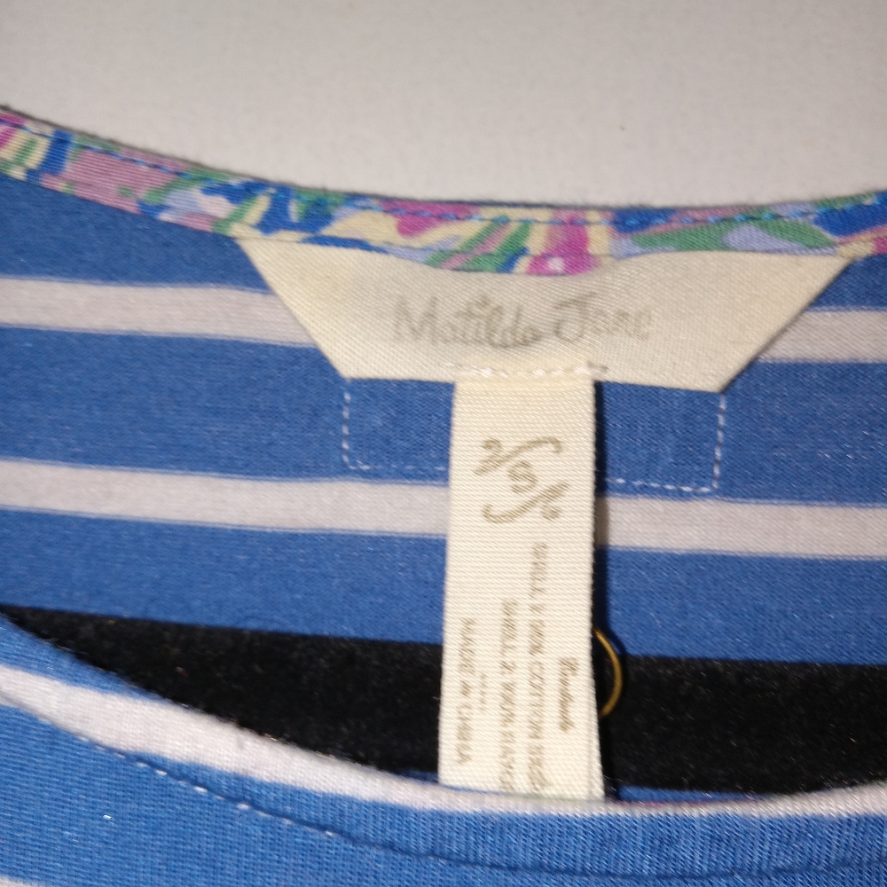 Matida Jane Blue/ White Striped Maxi Dress W/ Pockets Small - Picture 10 of 11
